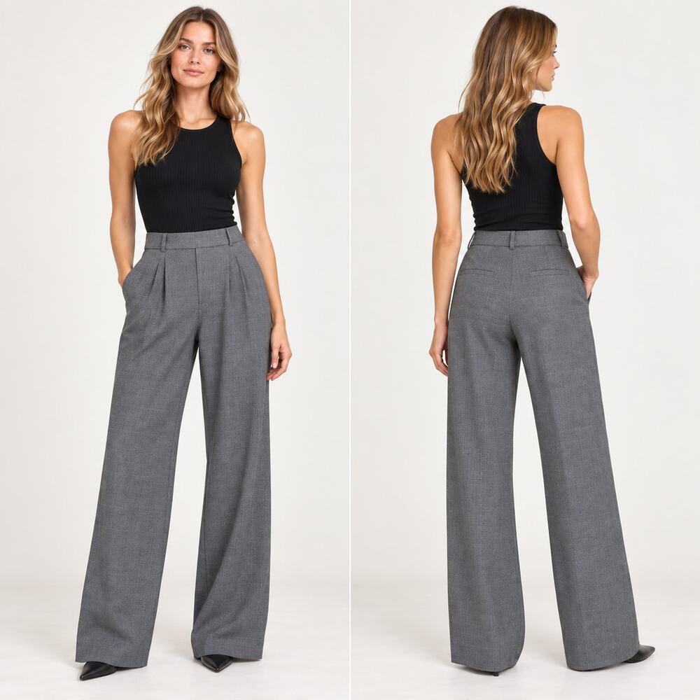 Abercrombie & Fitch 30 LONG The A&F Sloane Tailored Pant Houndstooth Plaid Gray